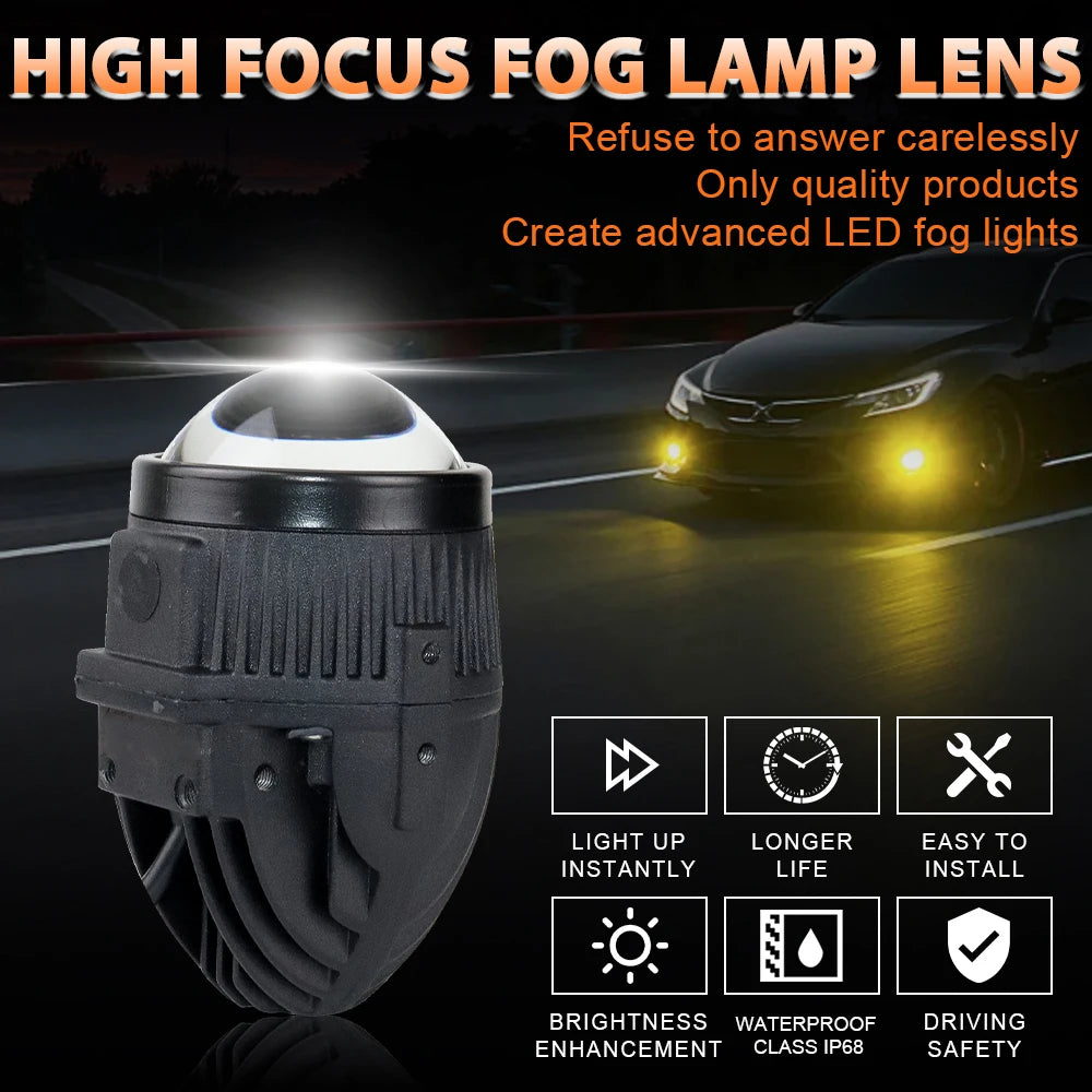 Automobile Accessories Best Selling 2.0 Universal Bi Led Fog Light 6000k 110W For Car Headlight Lens