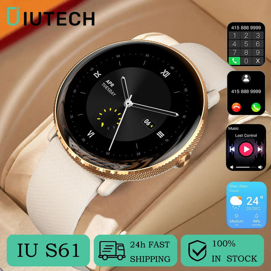 IUTECH S61 Smart Watch Women Men 1.43 Inch Round Electronic Waterproof Watches Bluetooth Calling Sports Smartwatch Male Ladies